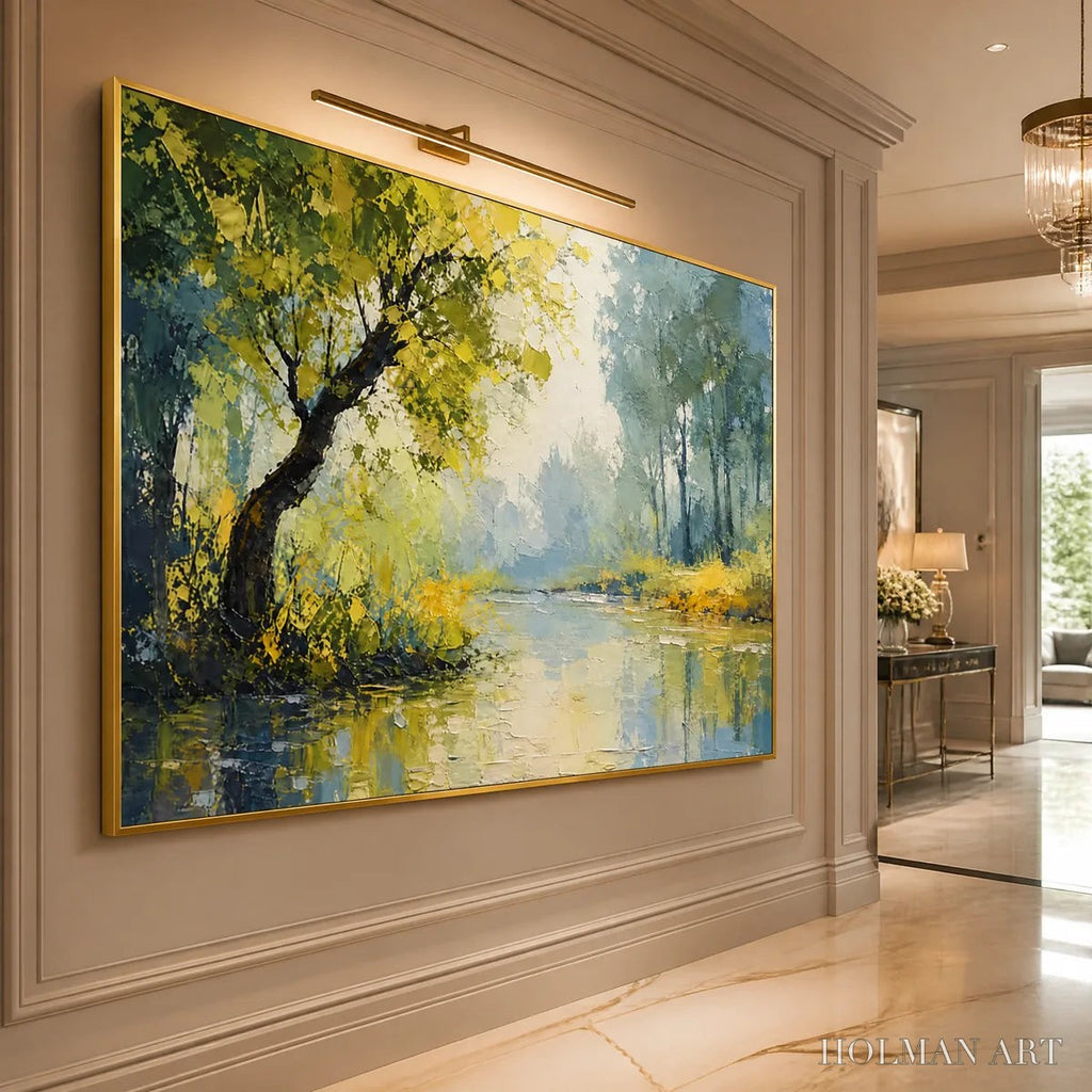 HOLMAN ART Green Haven – Green Forest Lake Painting - image 4