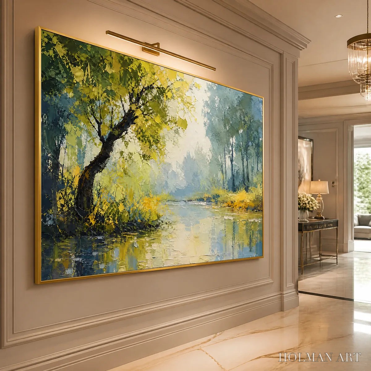 HOLMAN ART Green Haven – Green Forest Lake Painting - image 4