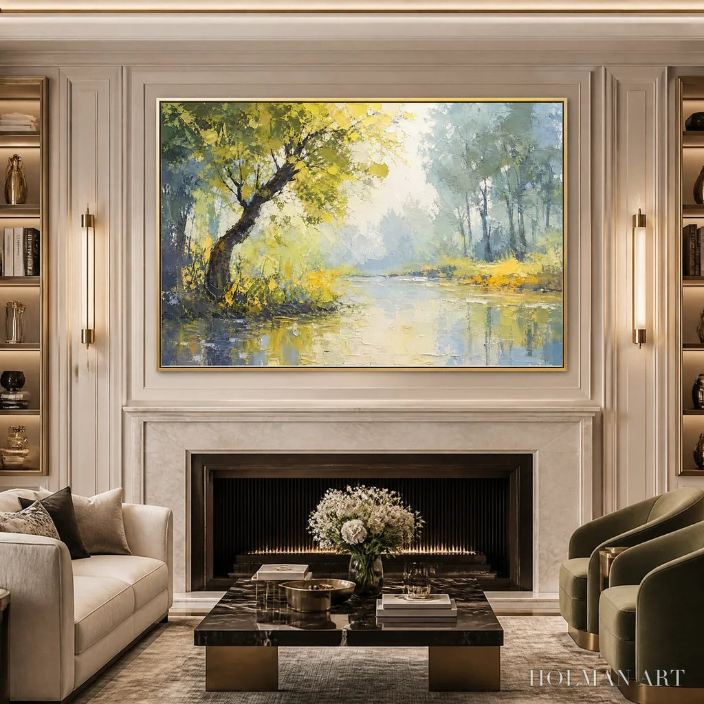 HOLMAN ART Green Haven – Green Forest Lake Painting - image 5