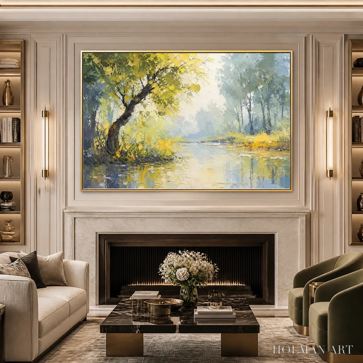 HOLMAN ART Green Haven – Green Forest Lake Painting - image 5