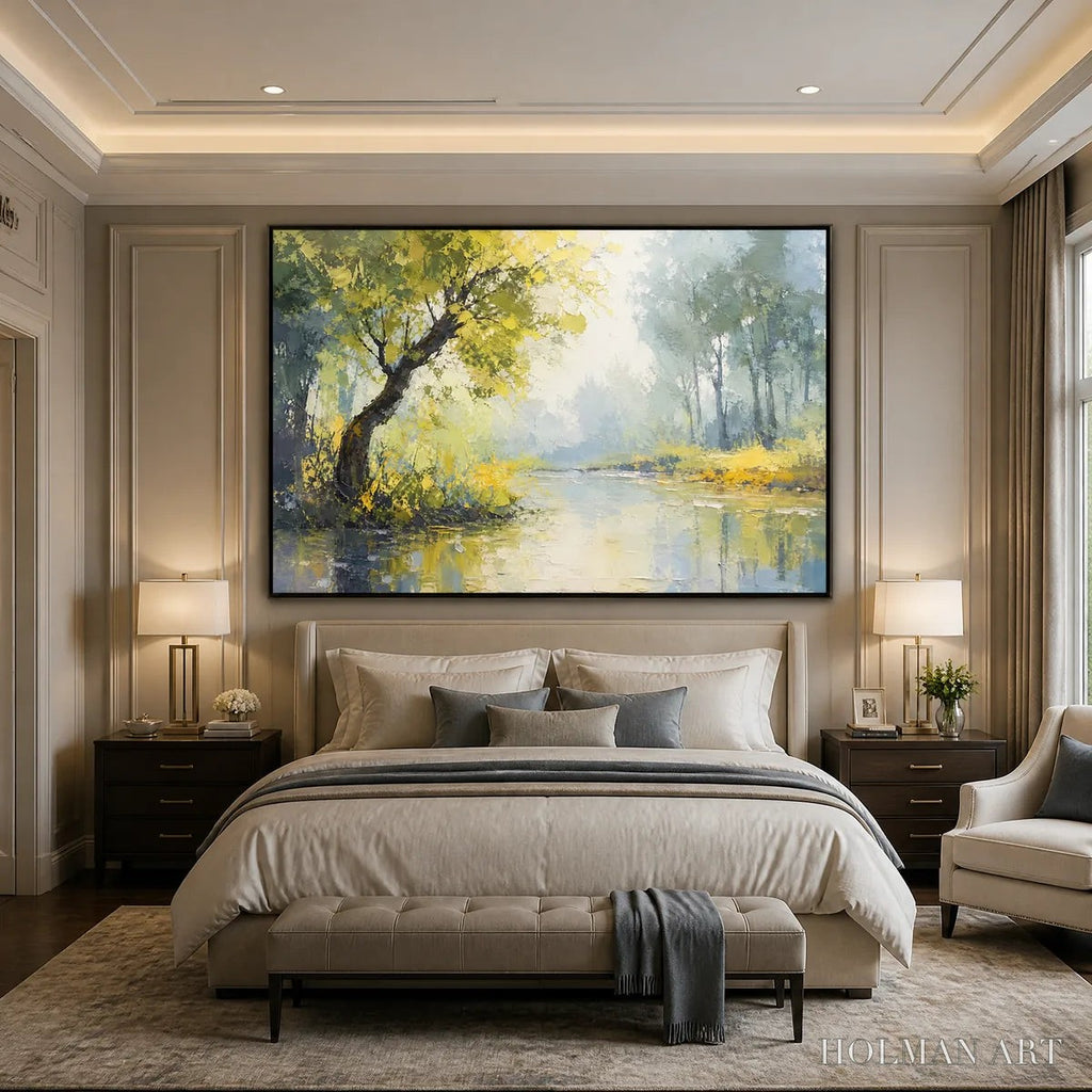 HOLMAN ART Green Haven – Green Forest Lake Painting - image 6