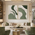HOLMAN ART Terra – Textured Wabi Sabi Abstract Diptych in Earthy Greens - image 2