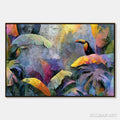 HOLMAN ART Jungle Sanctuary – Heavily Textured Impasto Toucan & Tropical Leaf Painting - image 1