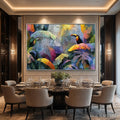HOLMAN ART Jungle Sanctuary – Heavily Textured Impasto Toucan & Tropical Leaf Painting - image 2