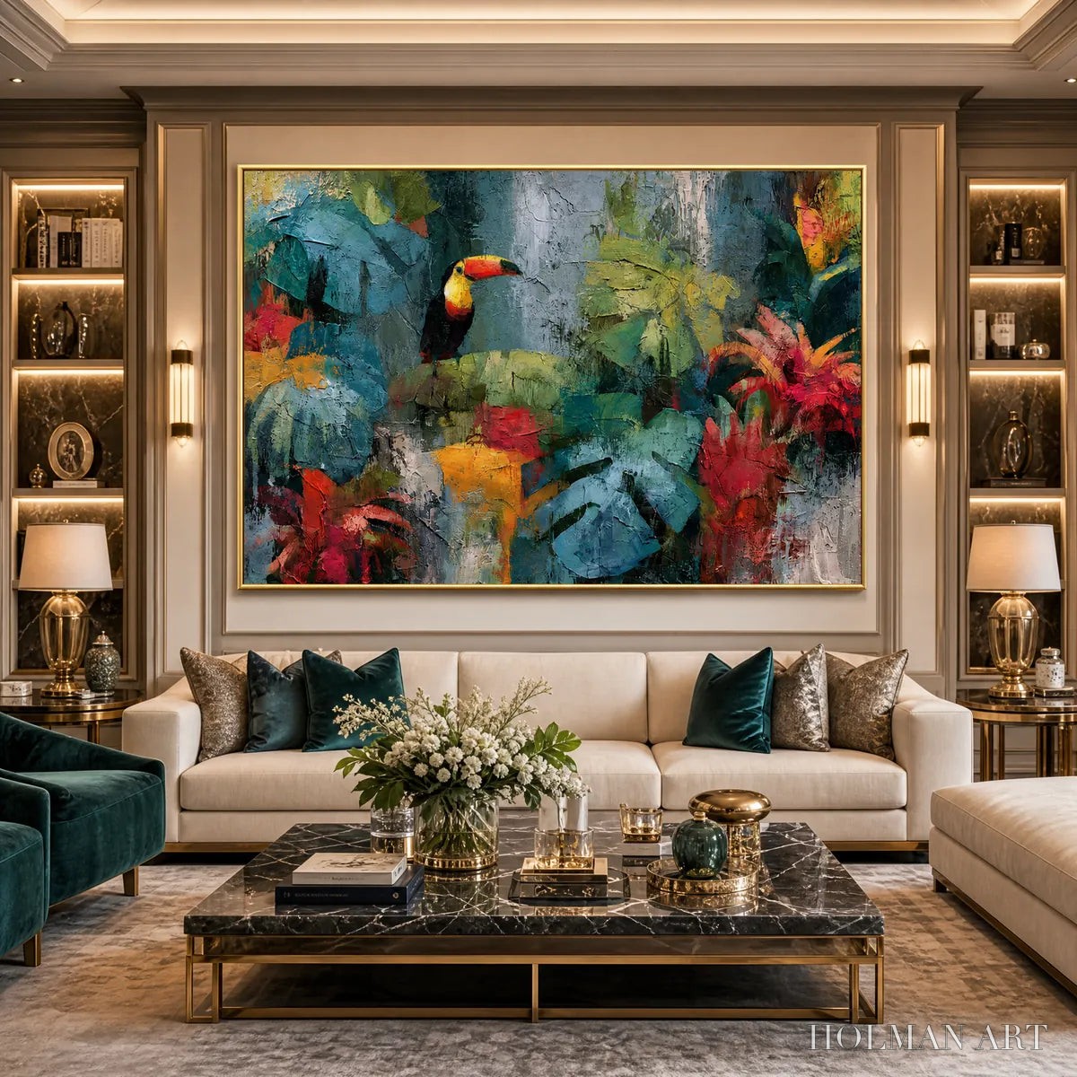 HOLMAN ART Rainforest Rhythm – Vibrant Textured Toucan & Jungle Painting - image 5