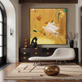 HOLMAN ART Gilded Wing | Square Yellow Abstract Oil Painting for - image 2