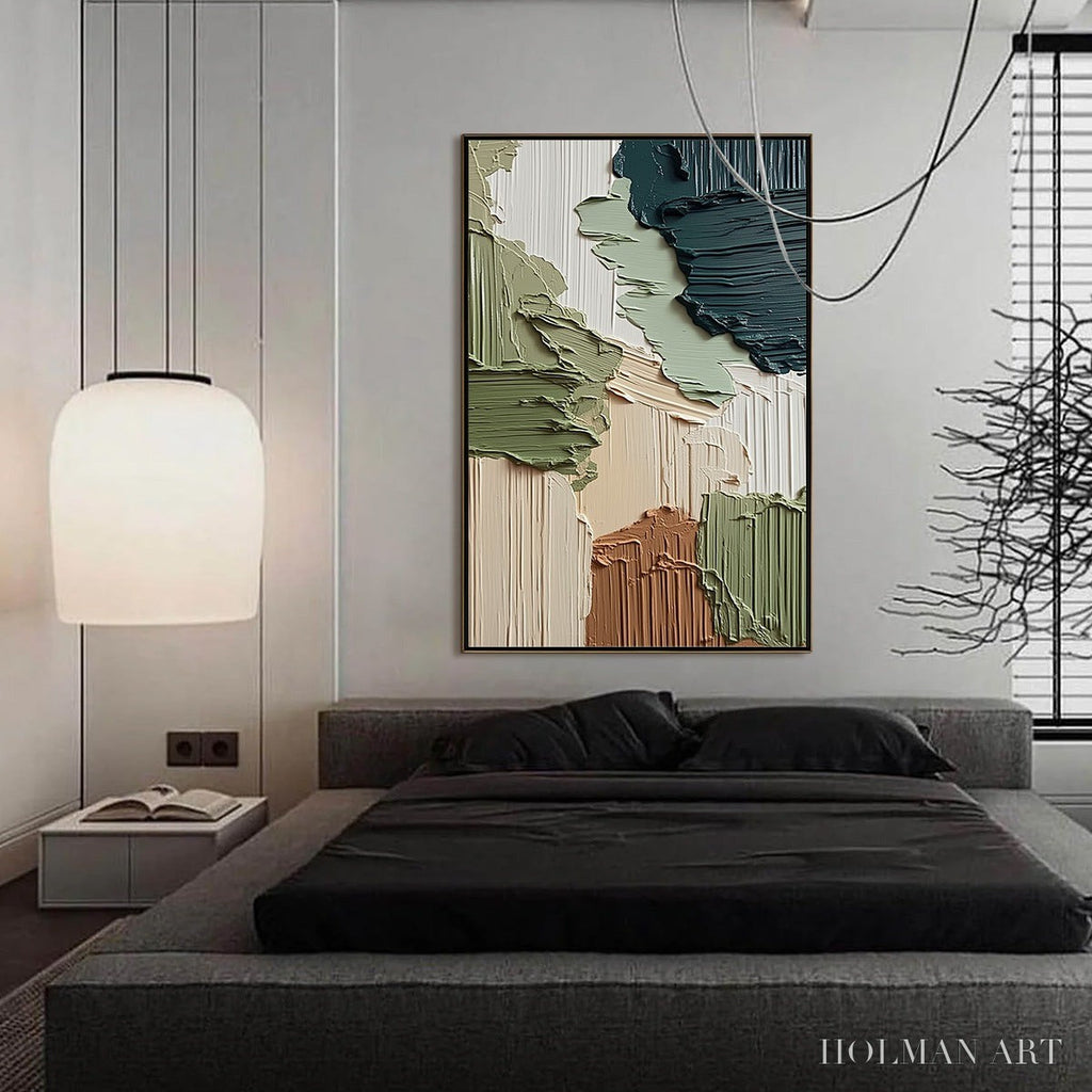 HOLMAN ART Earthen Strata – Vertical Wabi Sabi Textured Abstract Painting - image 4
