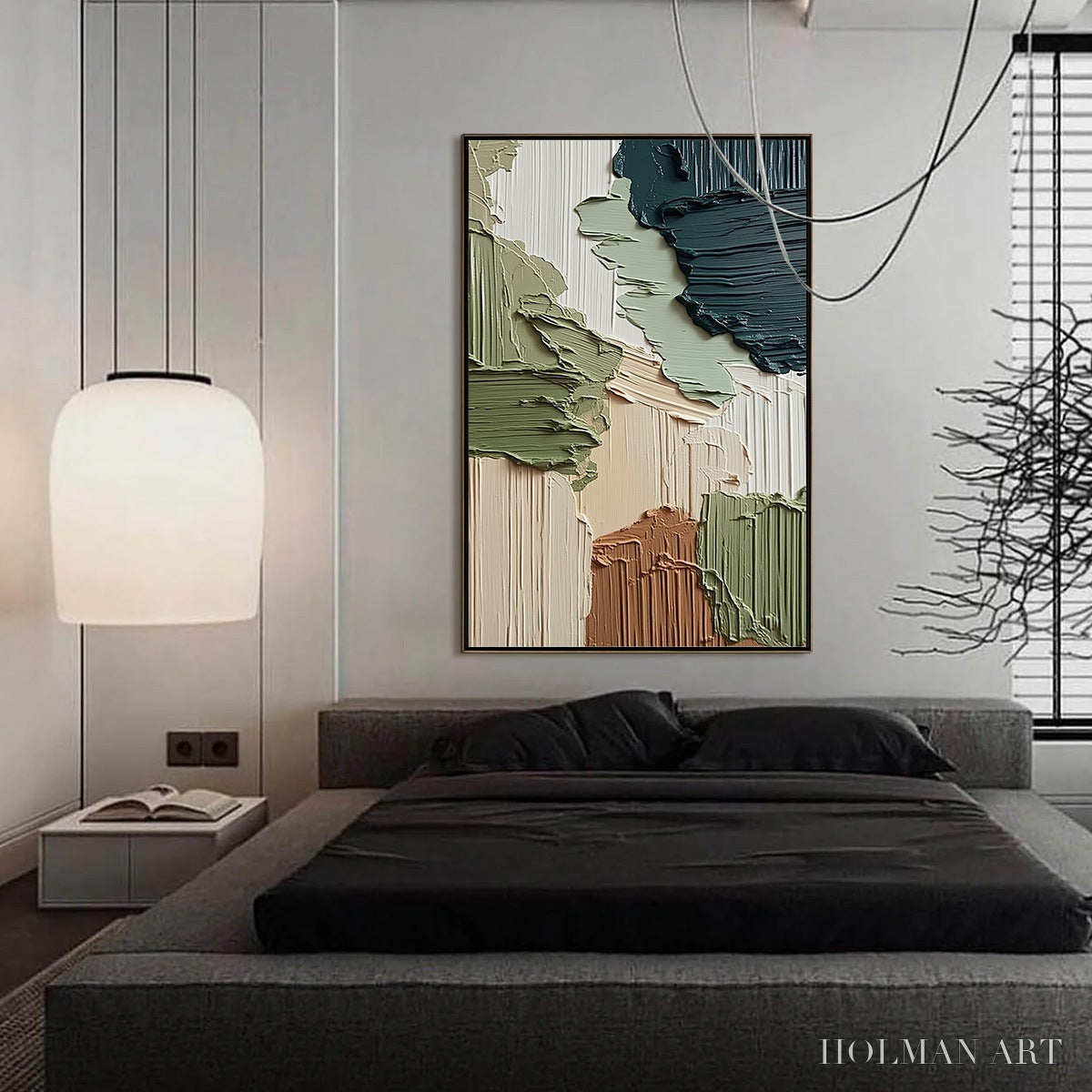 HOLMAN ART Earthen Strata – Vertical Wabi Sabi Textured Abstract Painting - image 4