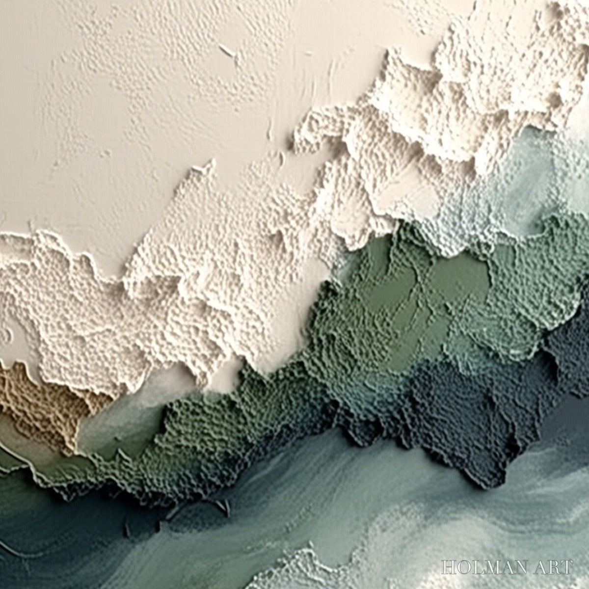 HOLMAN ART Verdant Rift – Textured Wabi Sabi Abstract Landscape Painting - image 5