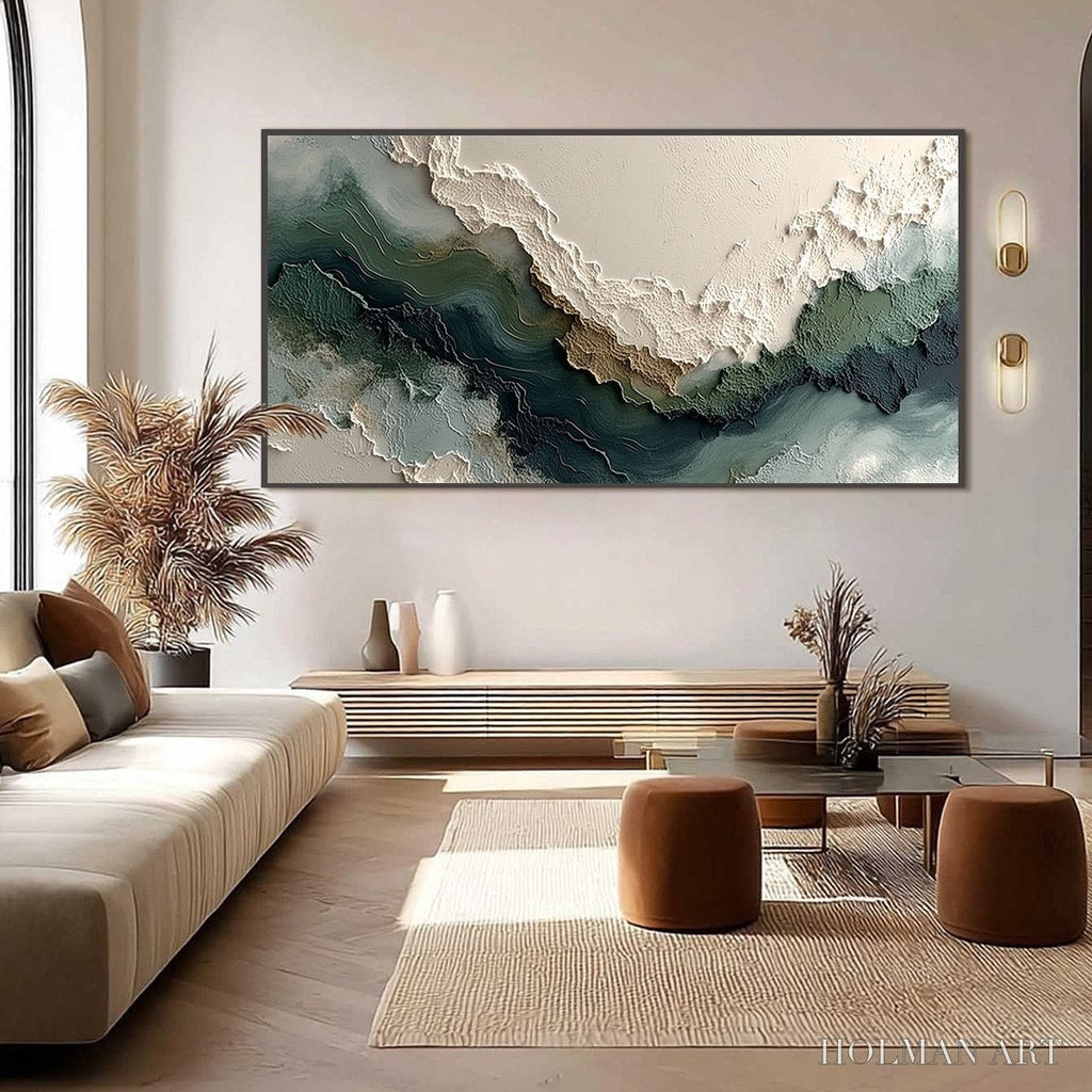 HOLMAN ART Verdant Rift – Textured Wabi Sabi Abstract Landscape Painting - image 6