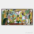 HOLMAN ART the Conversationalists – Large Horizontal Boho Abstract Figurative Painting - image 1