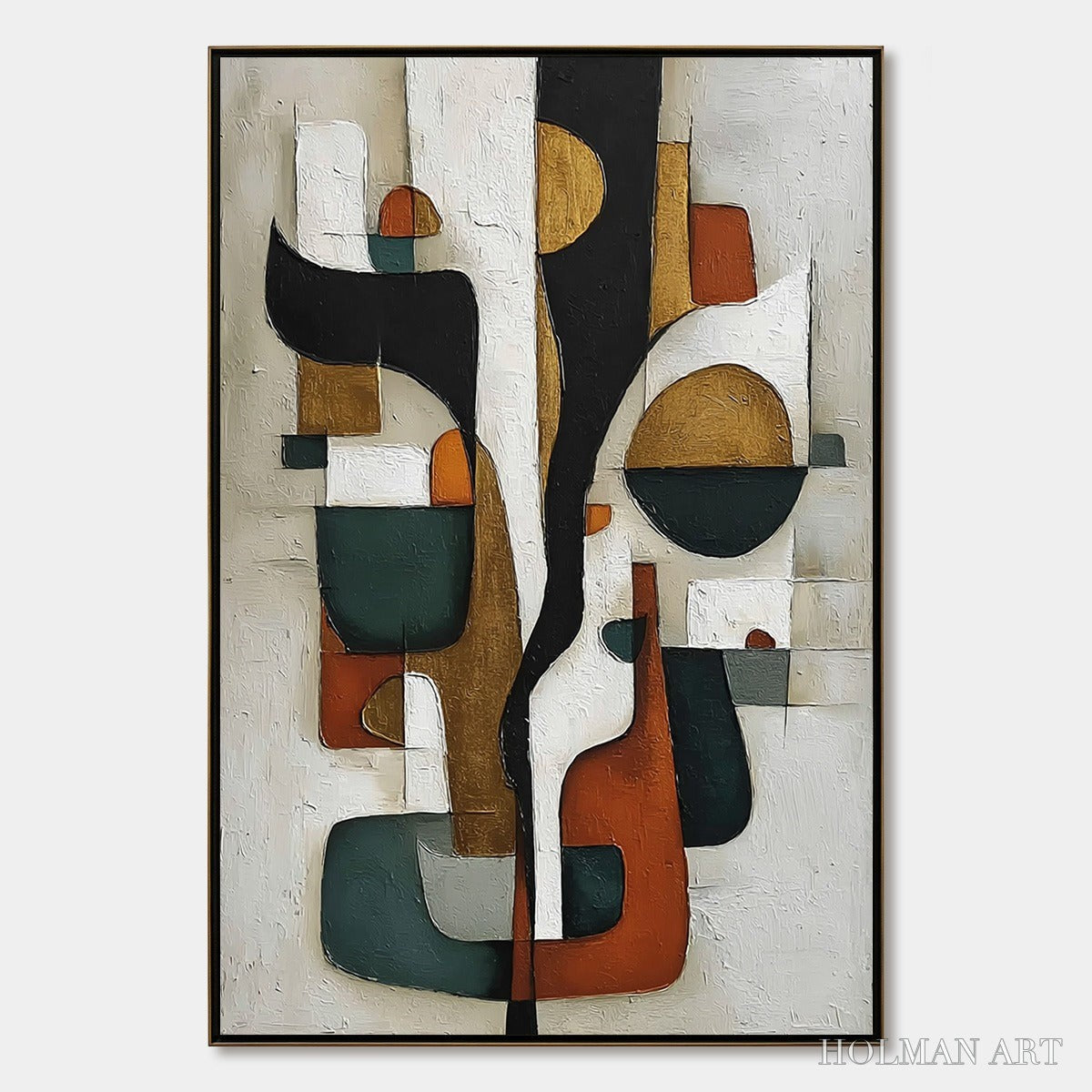 HOLMAN ART Terra Forma – Textured Geometric Abstract Oil Painting for Modern Decor - image 1