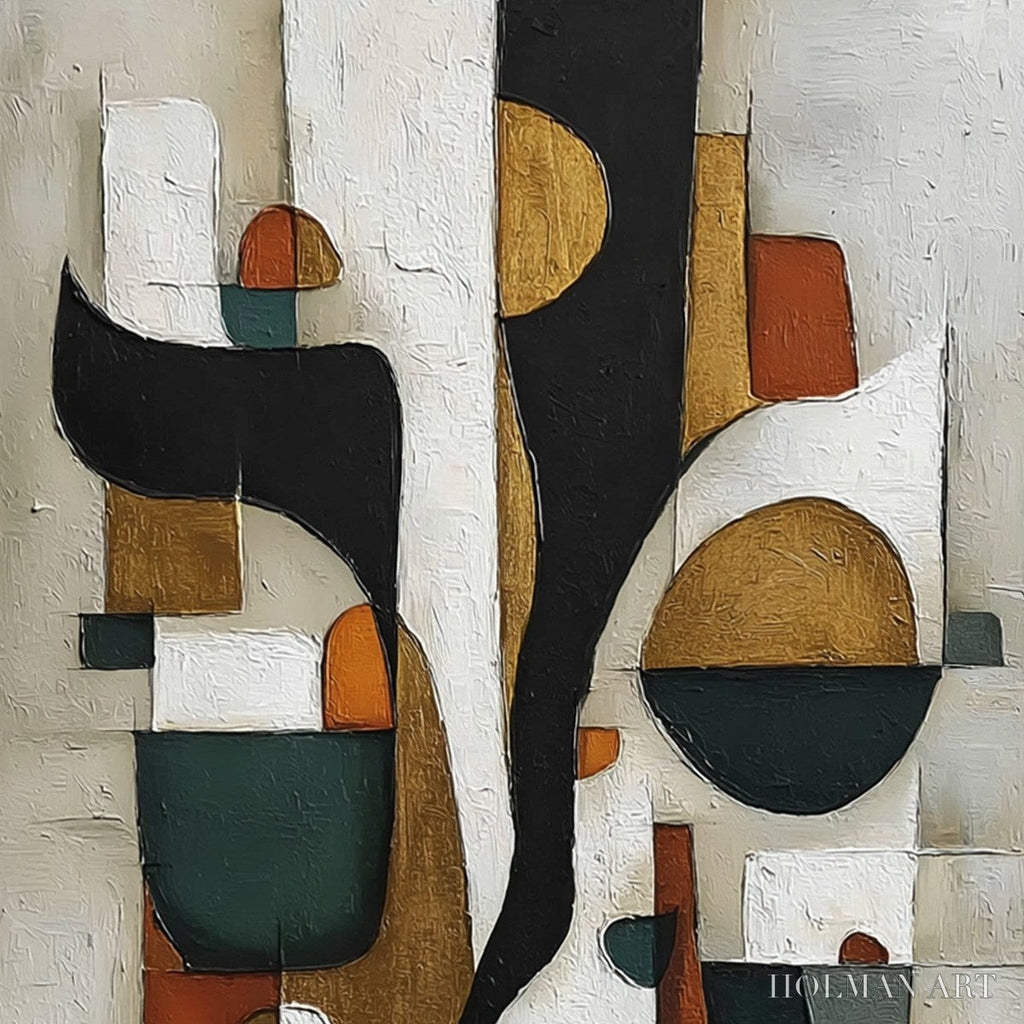 HOLMAN ART Terra Forma – Textured Geometric Abstract Oil Painting for Modern Decor - image 3