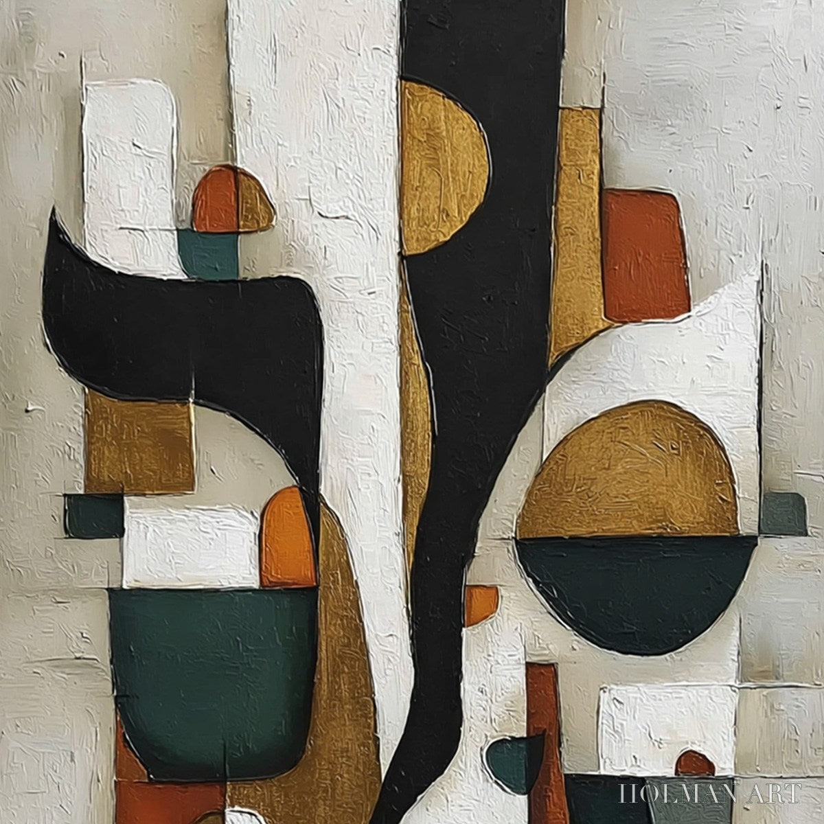 HOLMAN ART Terra Forma – Textured Geometric Abstract Oil Painting for Modern Decor - image 3