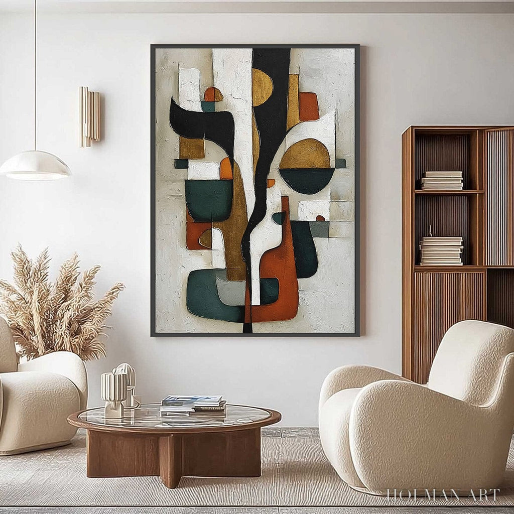 HOLMAN ART Terra Forma – Textured Geometric Abstract Oil Painting for Modern Decor - image 4