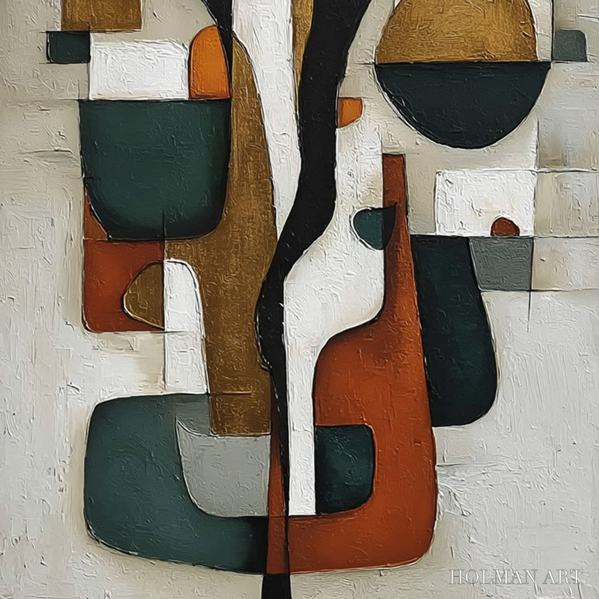 HOLMAN ART Terra Forma – Textured Geometric Abstract Oil Painting for Modern Decor - image 5