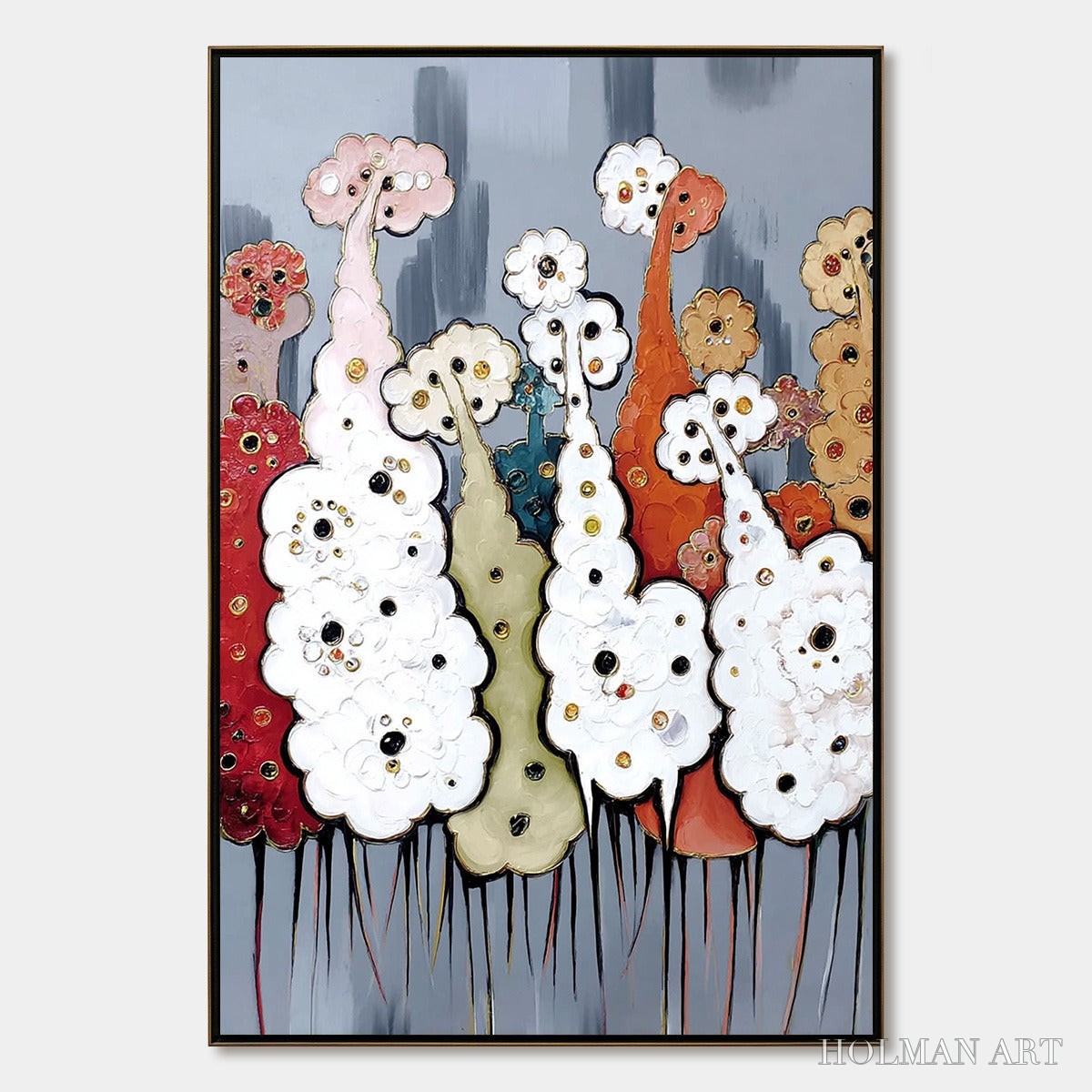 HOLMAN ART Dreamwood Grove – Whimsical Abstract Forest Textured Impasto Painting - image 1
