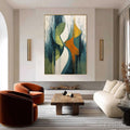 HOLMAN ART Convergence – Bold Vertical Abstract Painting with Textured Color Blocks - image 2