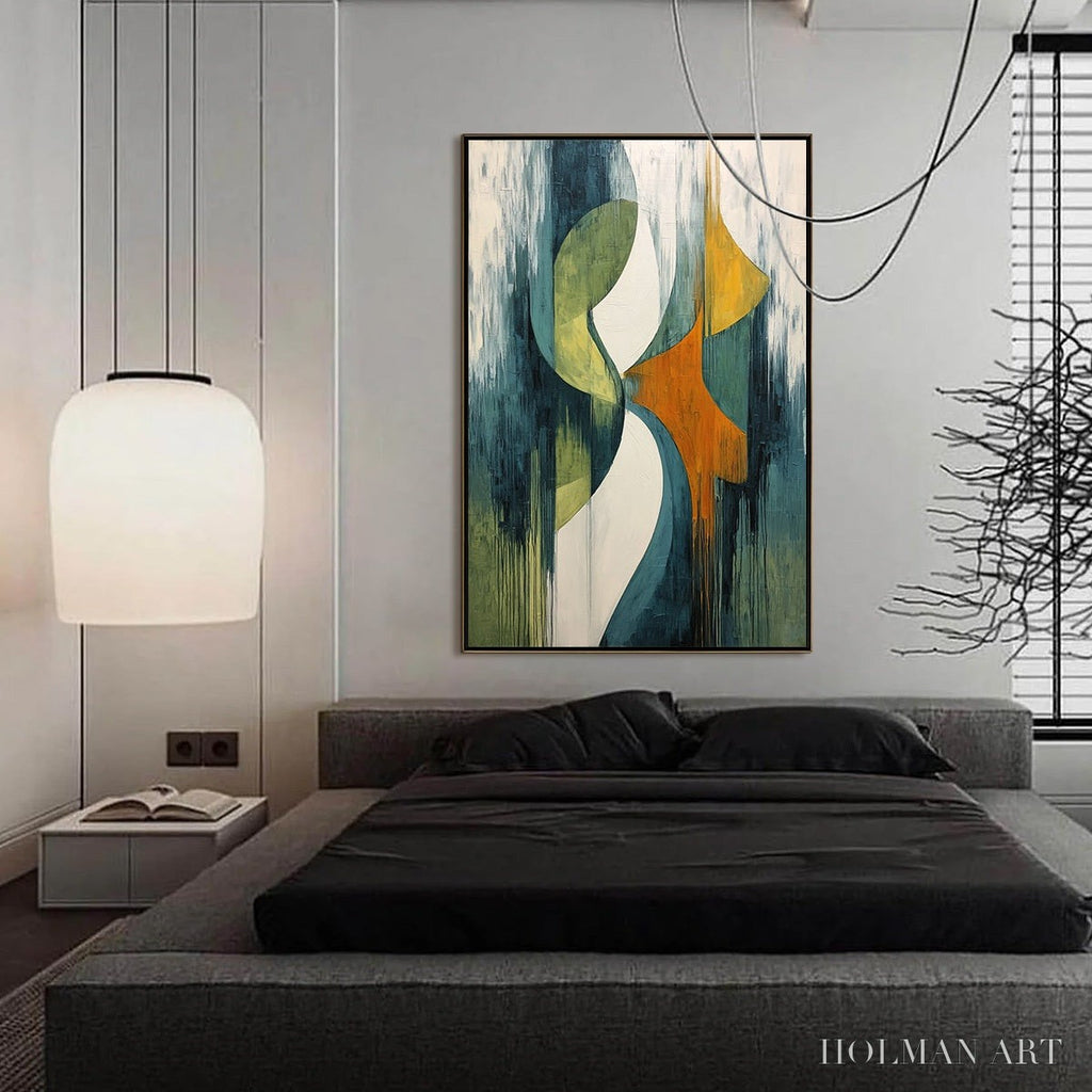 HOLMAN ART Convergence – Bold Vertical Abstract Painting with Textured Color Blocks - image 4