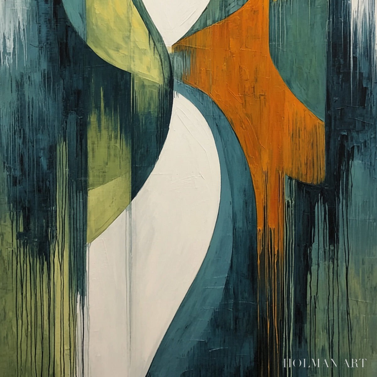HOLMAN ART Convergence – Bold Vertical Abstract Painting with Textured Color Blocks - image 5