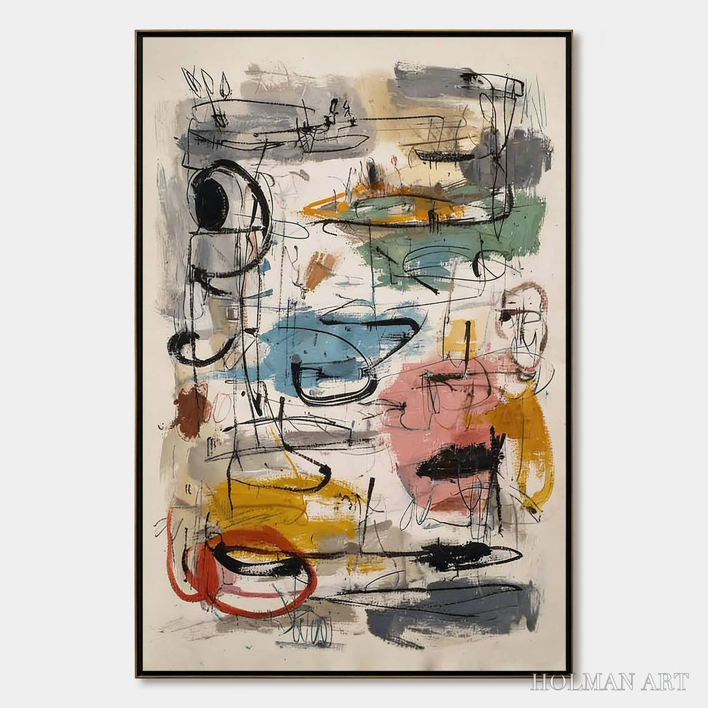 HOLMAN ART Concrete Jungle Symphony – Large Vertical Colorful Abstract - image 1