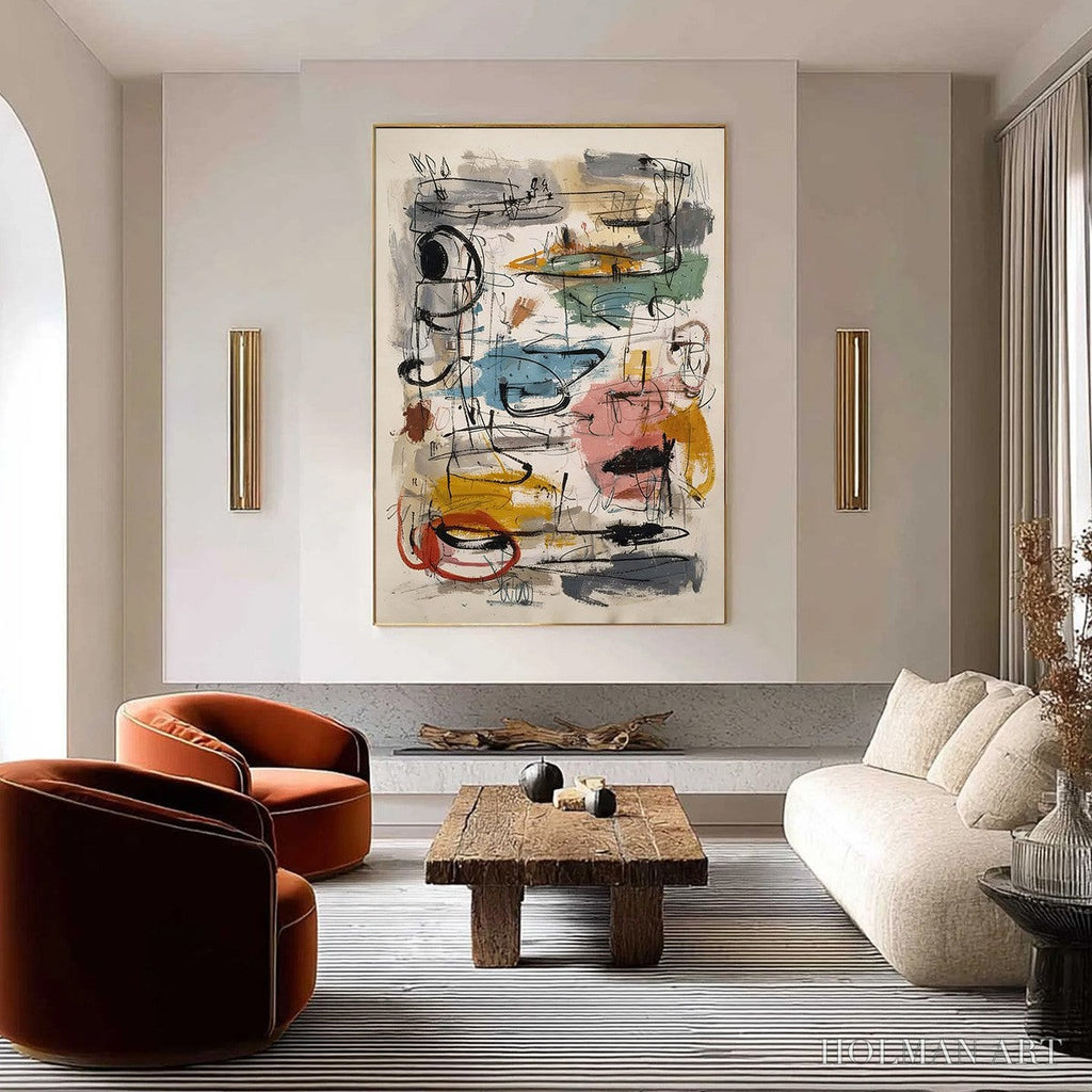 HOLMAN ART Concrete Jungle Symphony – Large Vertical Colorful Abstract - image 2