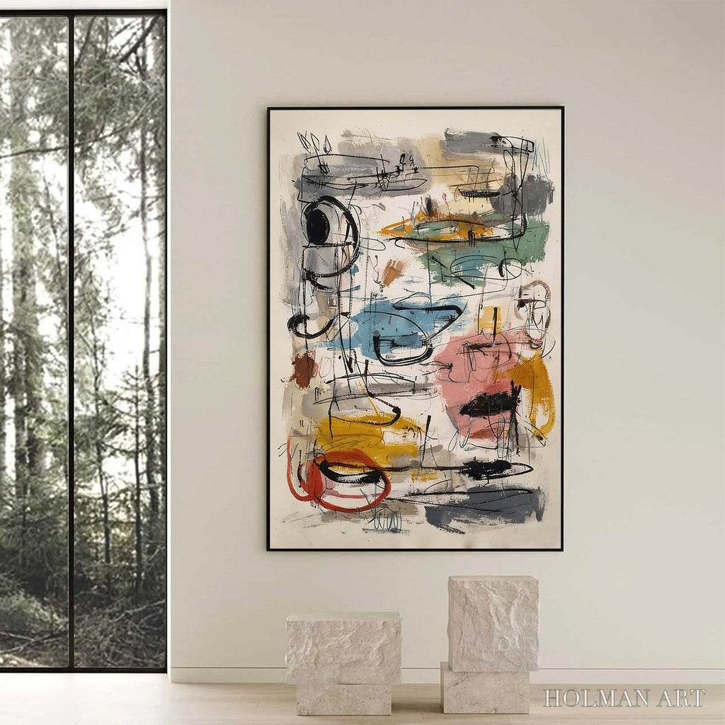 HOLMAN ART Concrete Jungle Symphony – Large Vertical Colorful Abstract - image 6