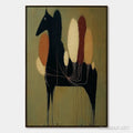 HOLMAN ART Terrane Steed – Surreal Wabi Sabi Textured Horse and Tree Abstract Painting - image 1