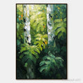 HOLMAN ART Birchwood Whispers – Textured Impasto Forest & Birch Tree Painting - image 1