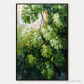 HOLMAN ART Emerald Sanctuary – Textured Green Monstera Leaf Impasto Oil Painting - image 1