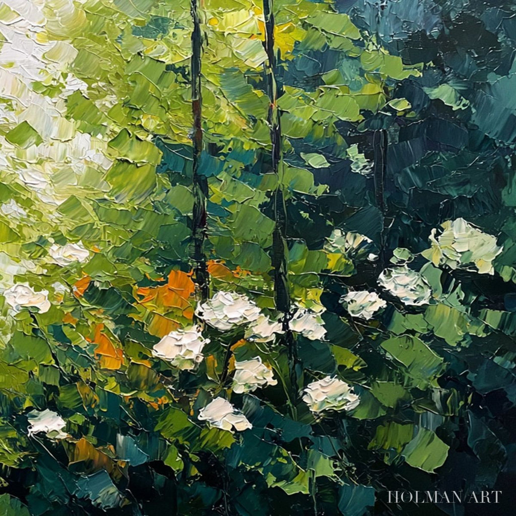 HOLMAN ART Emerald Glade – Textured Palette Knife Forest Landscape Painting - image 5