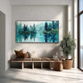HOLMAN ART Azure Sanctuary – Horizontal Forest Lake Reflection Landscape Painting - image 2