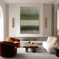 HOLMAN ART Terra Verde – Vertical Wabi Sabi Textured Abstract Green Earth Painting - image 2