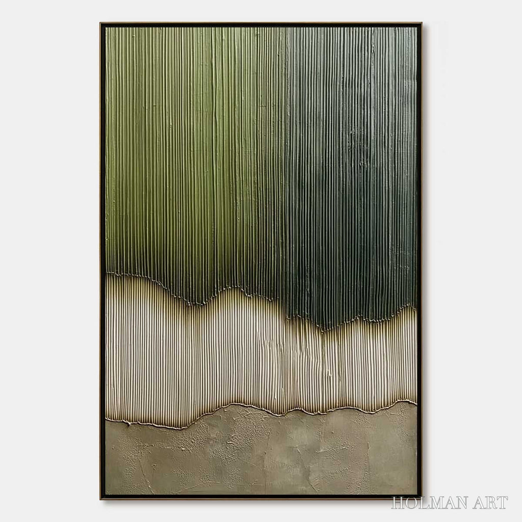 HOLMAN ART Verdant Strata – Textured Wabi Sabi Abstract Earth Painting - image 1
