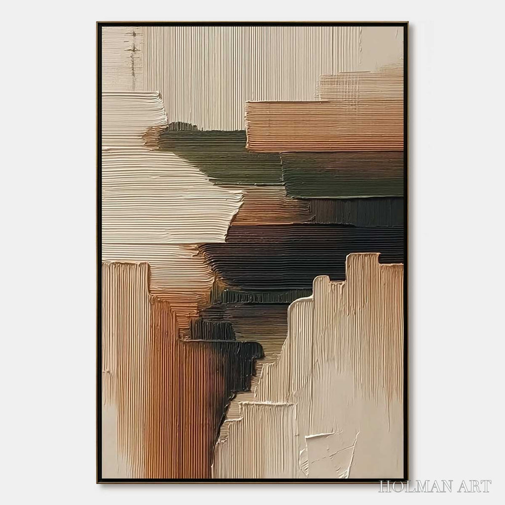 HOLMAN ART Earthen Strata – Heavily Textured Wabi Sabi Abstract Painting - image 1