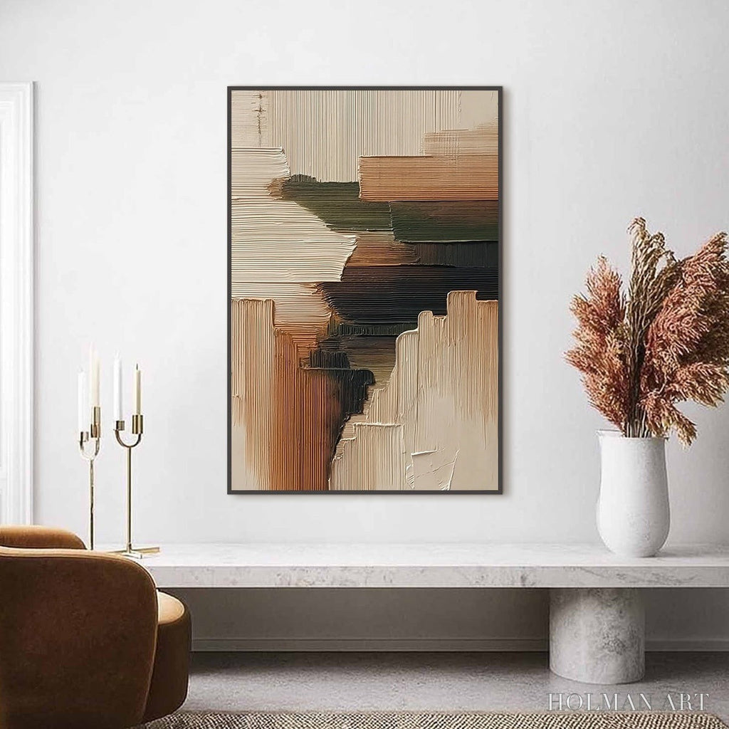HOLMAN ART Earthen Strata – Heavily Textured Wabi Sabi Abstract Painting - image 2