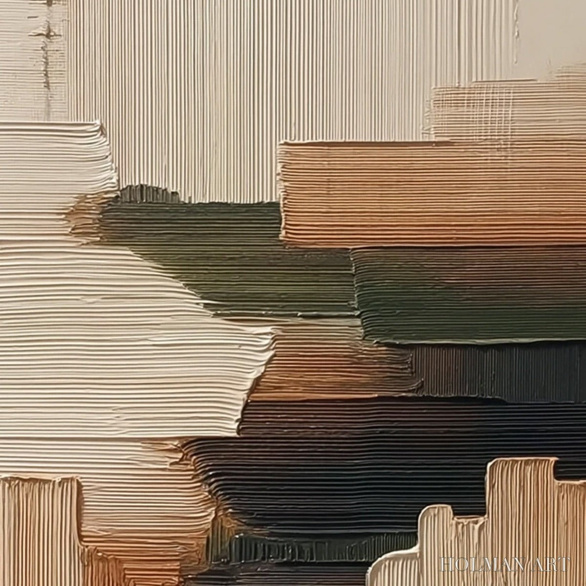 HOLMAN ART Earthen Strata – Heavily Textured Wabi Sabi Abstract Painting - image 3