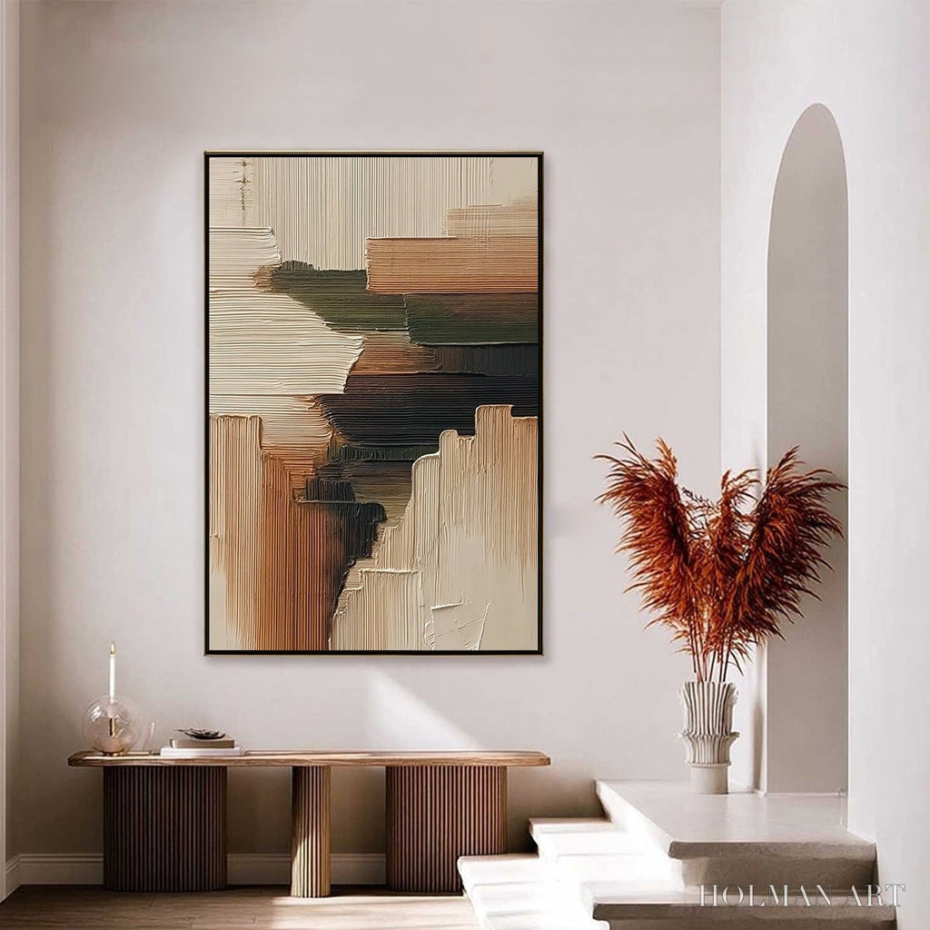 HOLMAN ART Earthen Strata – Heavily Textured Wabi Sabi Abstract Painting - image 4