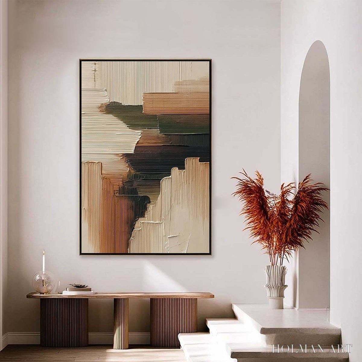 HOLMAN ART Earthen Strata – Heavily Textured Wabi Sabi Abstract Painting - image 4