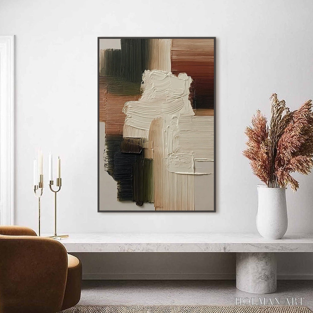 HOLMAN ART Strata – Vertical Wabi Sabi Textured Abstract Painting - image 2