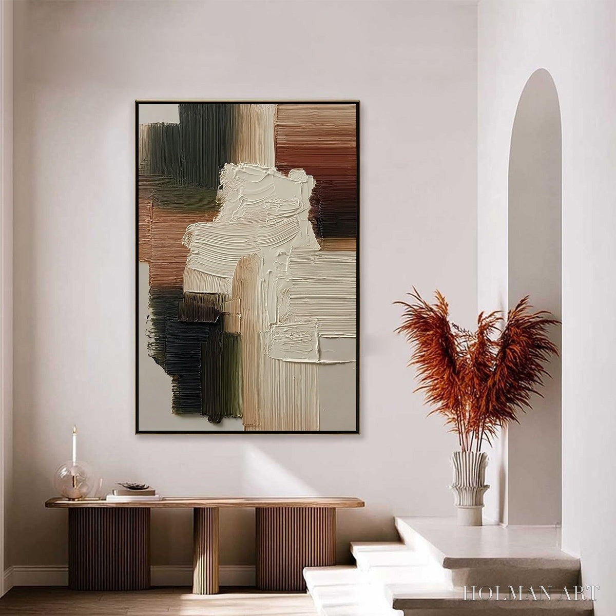 HOLMAN ART Strata – Vertical Wabi Sabi Textured Abstract Painting - image 4