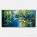 HOLMAN ART Verdant Sanctuary – Textured Palette Knife Forest Pond Landscape Painting - image 1