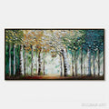 HOLMAN ART Chroma Grove – Panoramic Textured Impasto Birch Tree Forest Painting - image 1
