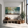 HOLMAN ART Chroma Grove – Panoramic Textured Impasto Birch Tree Forest Painting - image 2