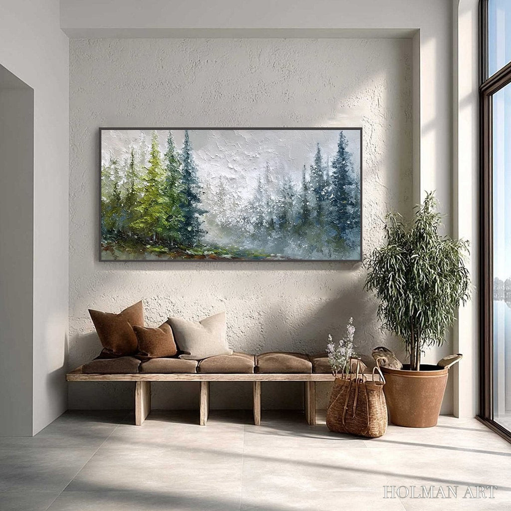 HOLMAN ART Forest'S Breath – Textured Horizontal Forest Landscape Painting - image 2