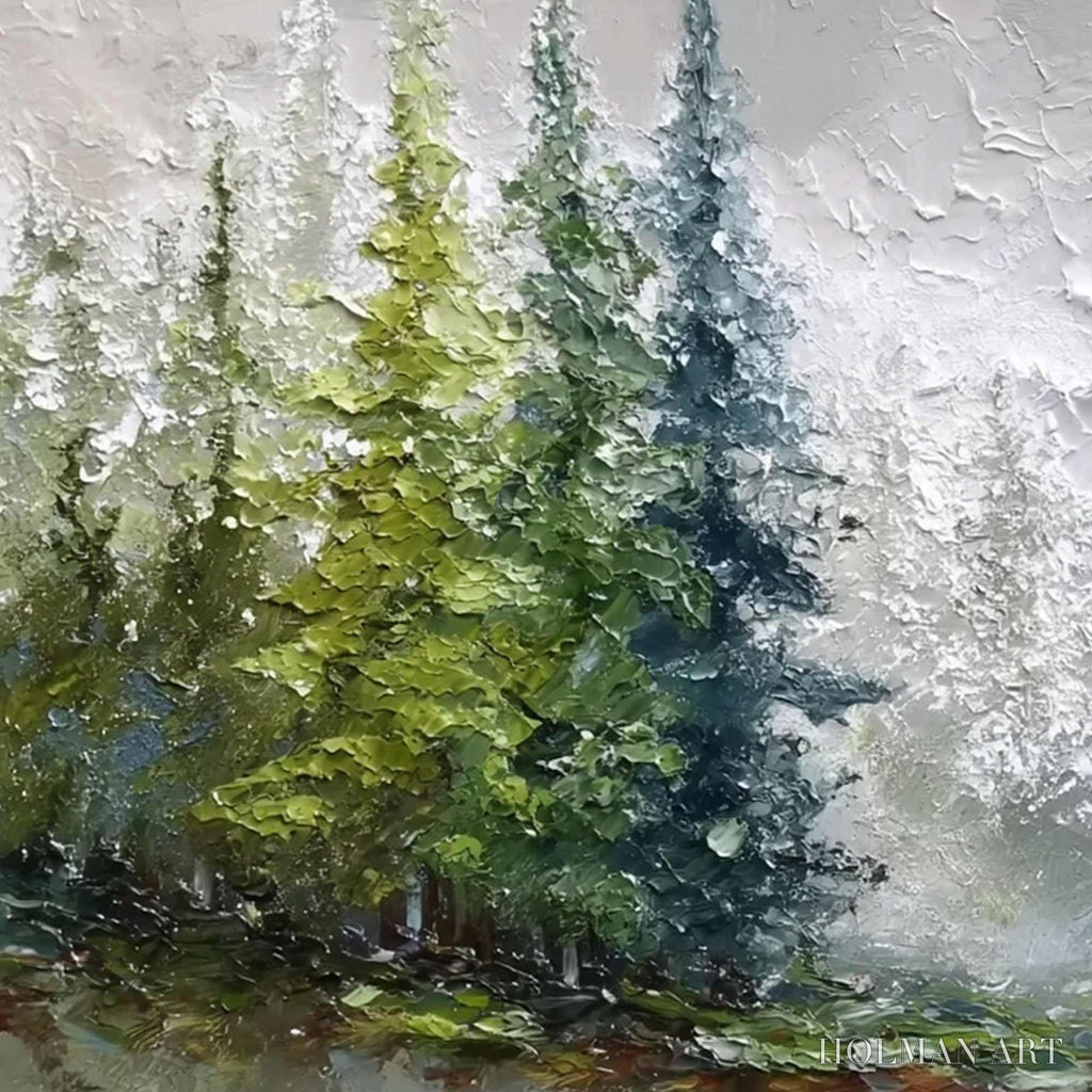 HOLMAN ART Forest'S Breath – Textured Horizontal Forest Landscape Painting - image 3