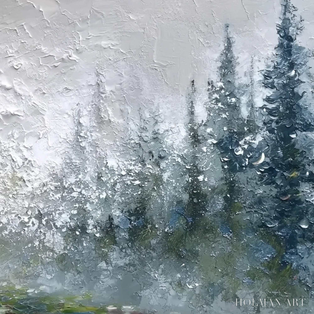 HOLMAN ART Forest'S Breath – Textured Horizontal Forest Landscape Painting - image 5