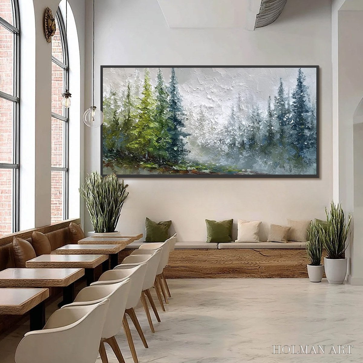 HOLMAN ART Forest'S Breath – Textured Horizontal Forest Landscape Painting - image 6