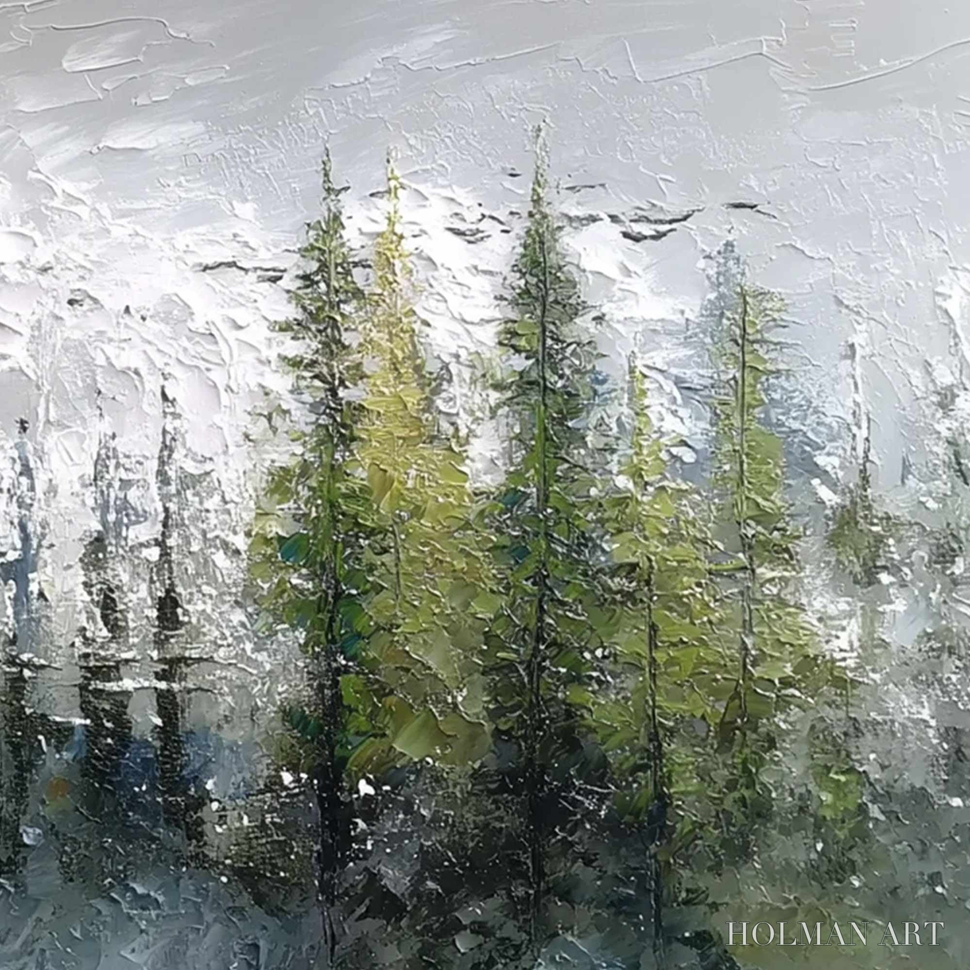 HOLMAN ART Silent Sentinels – Textured Impasto Pine Forest Landscape Painting - image 5