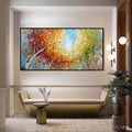 HOLMAN ART Autumn'S Gaze Palette Knife Forest Landscape Oil Painting - image 2